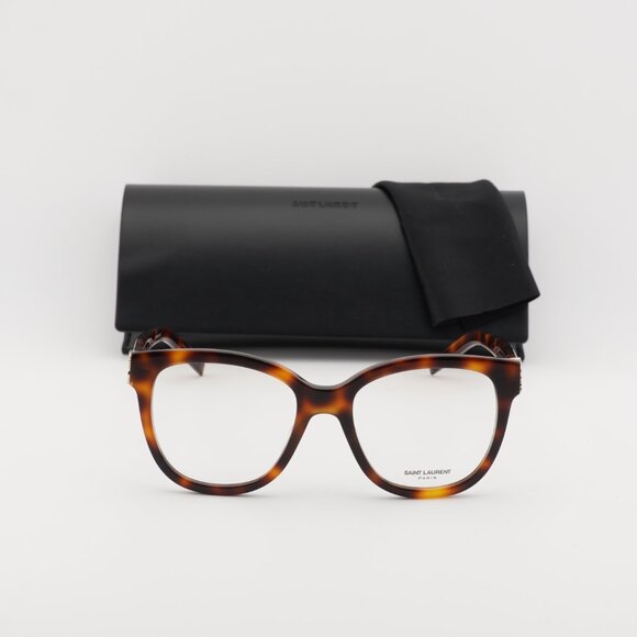 Saint Laurent SLM97 003 Square Eyeglasses - Havana 54mm - Picture 3 of 11